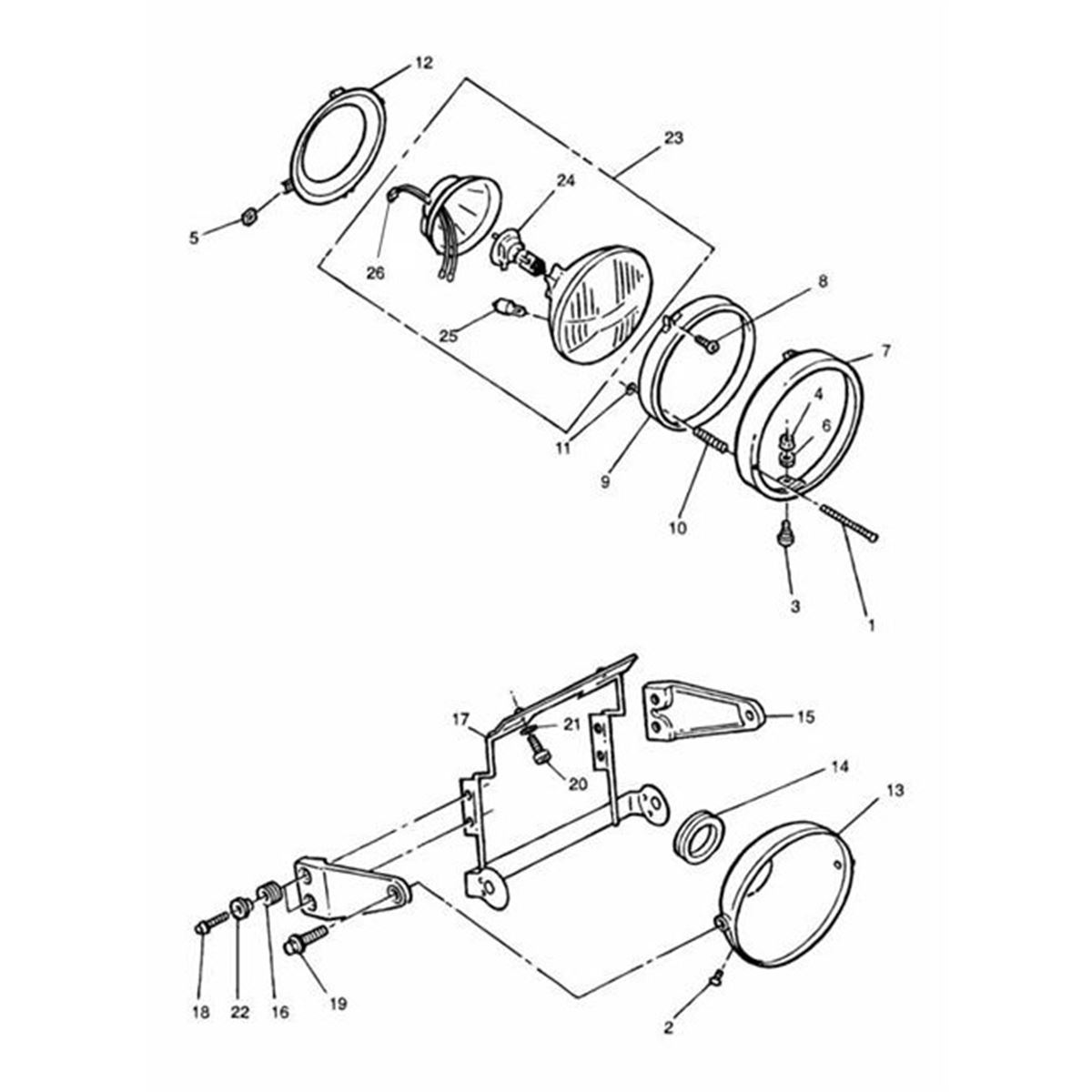 Bild von HEADLIGHT & RIM ASSY, LH