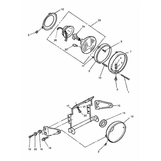 Bild von HEADLIGHT & RIM ASSY, LH