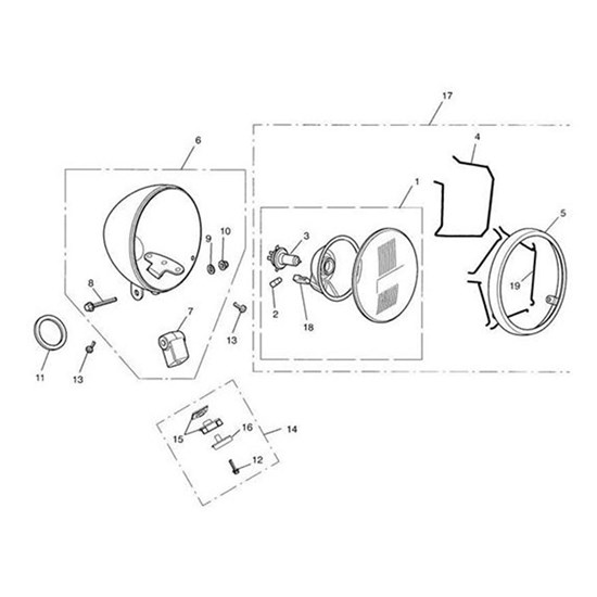 Bild von HEADLIGHT AND RIM ASSY,SYM