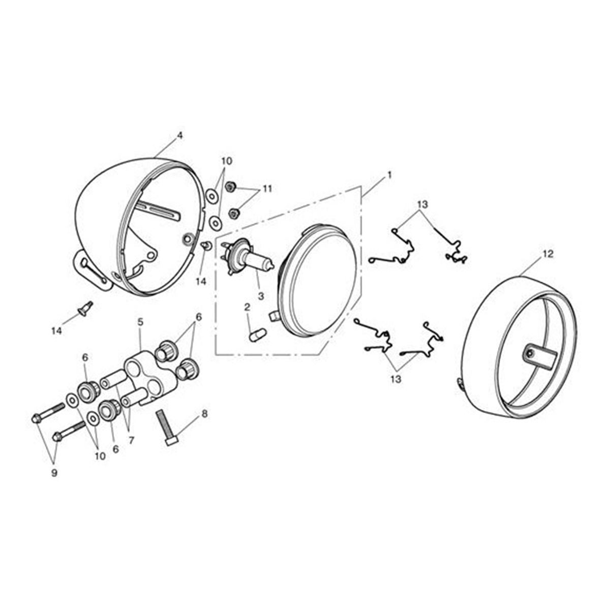 Bild von Headlight Assy, Bowl, Pntd Blk