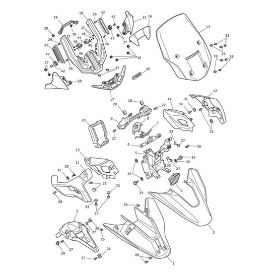 Bild von High Mudguard, Lower, Assembly, Black