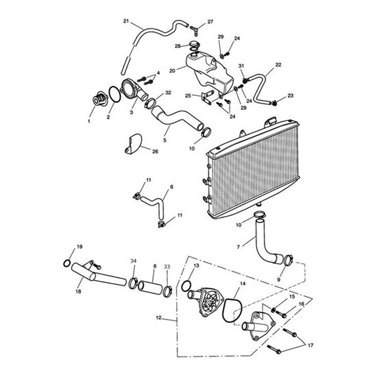 Bild von Hose, Coolant, Rad to Thermostat