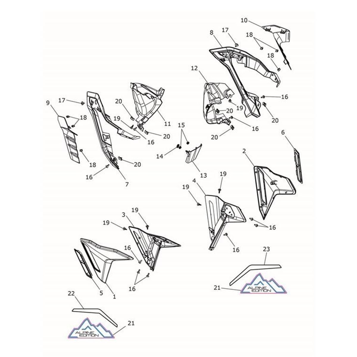 Bild von Rad Cowl Insert, LH, Aegean Blue