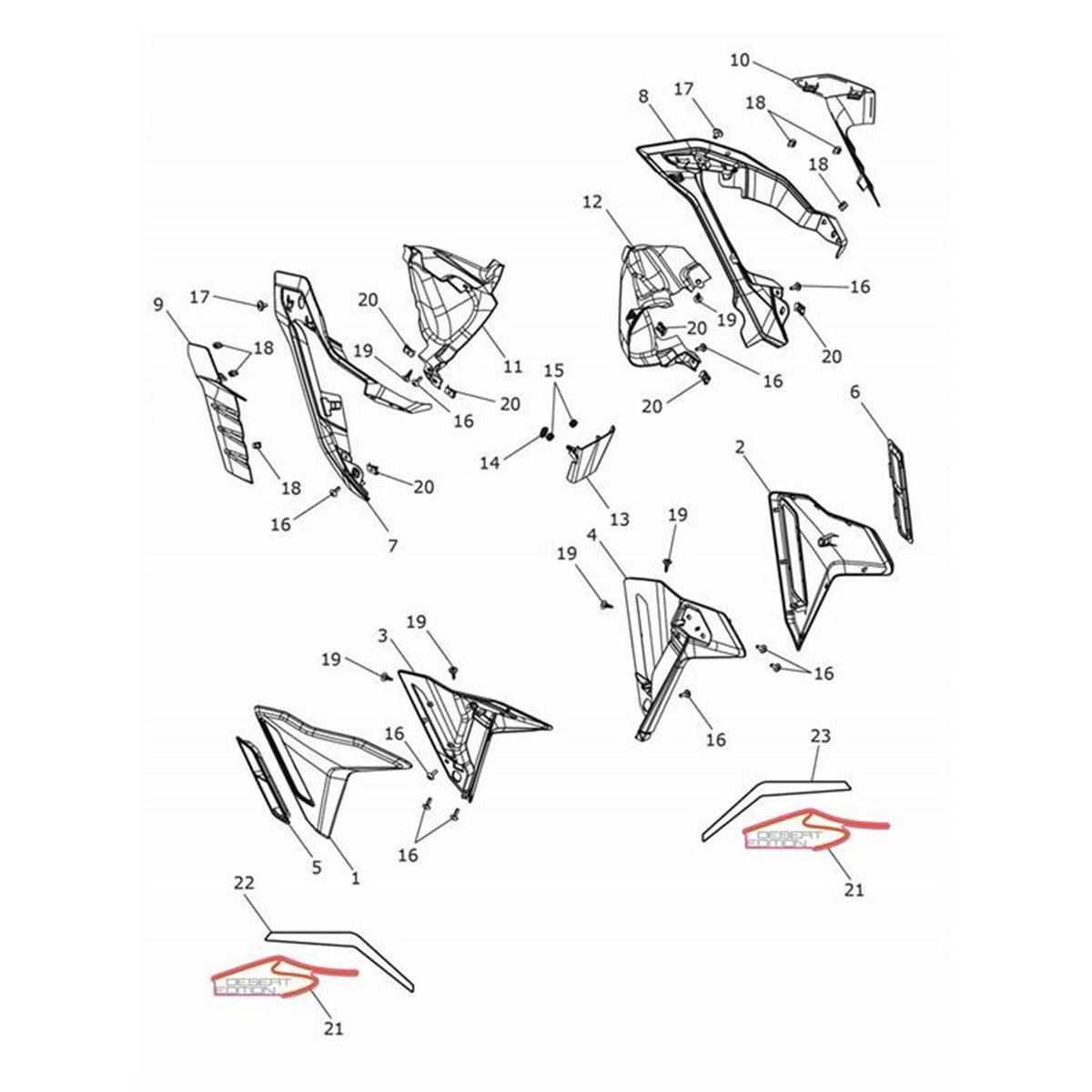 Bild von Rad Cowl Insert, LH, Baja Orange