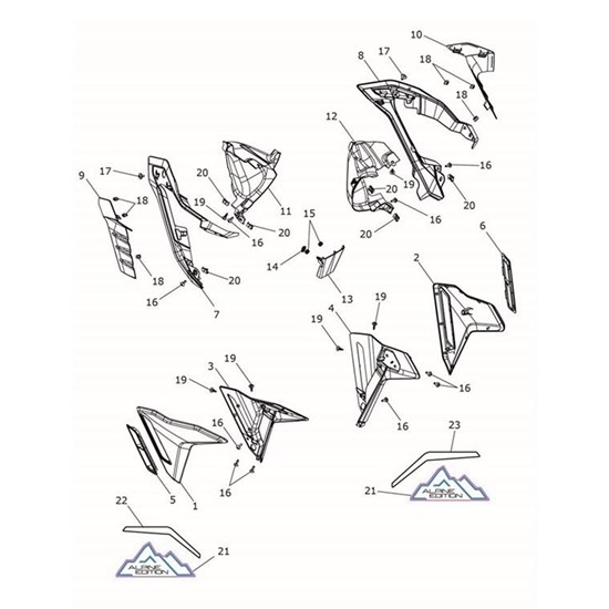 Bild von Rad Cowl Insert, RH, Aegean Blue