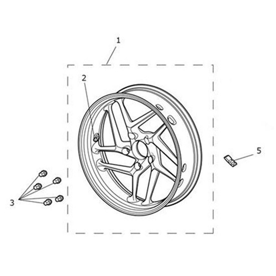 Bild von Rear  Wheel Assembly, 17 x 4.5