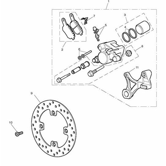 Bild von Rear Caliper Assy, Gold