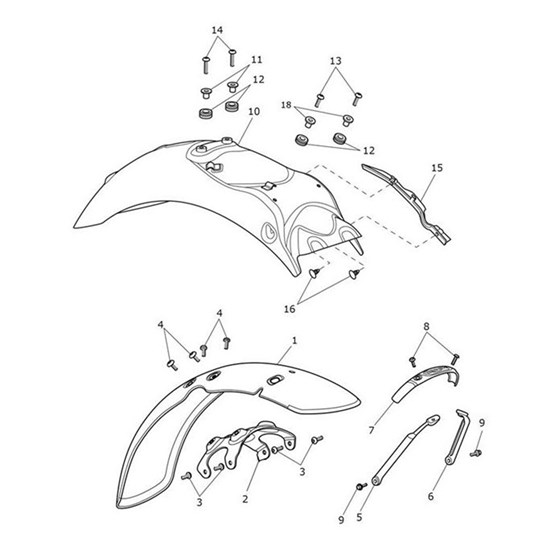Bild von Rear Mudguard, Meriden Blue