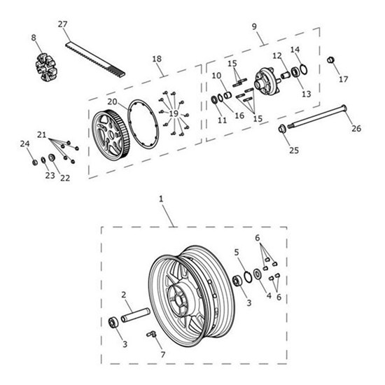 Bild von Rear Pulley 62T, Black