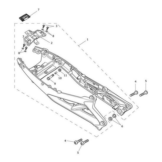 Bild von Rear Subframe, Blk, Slv