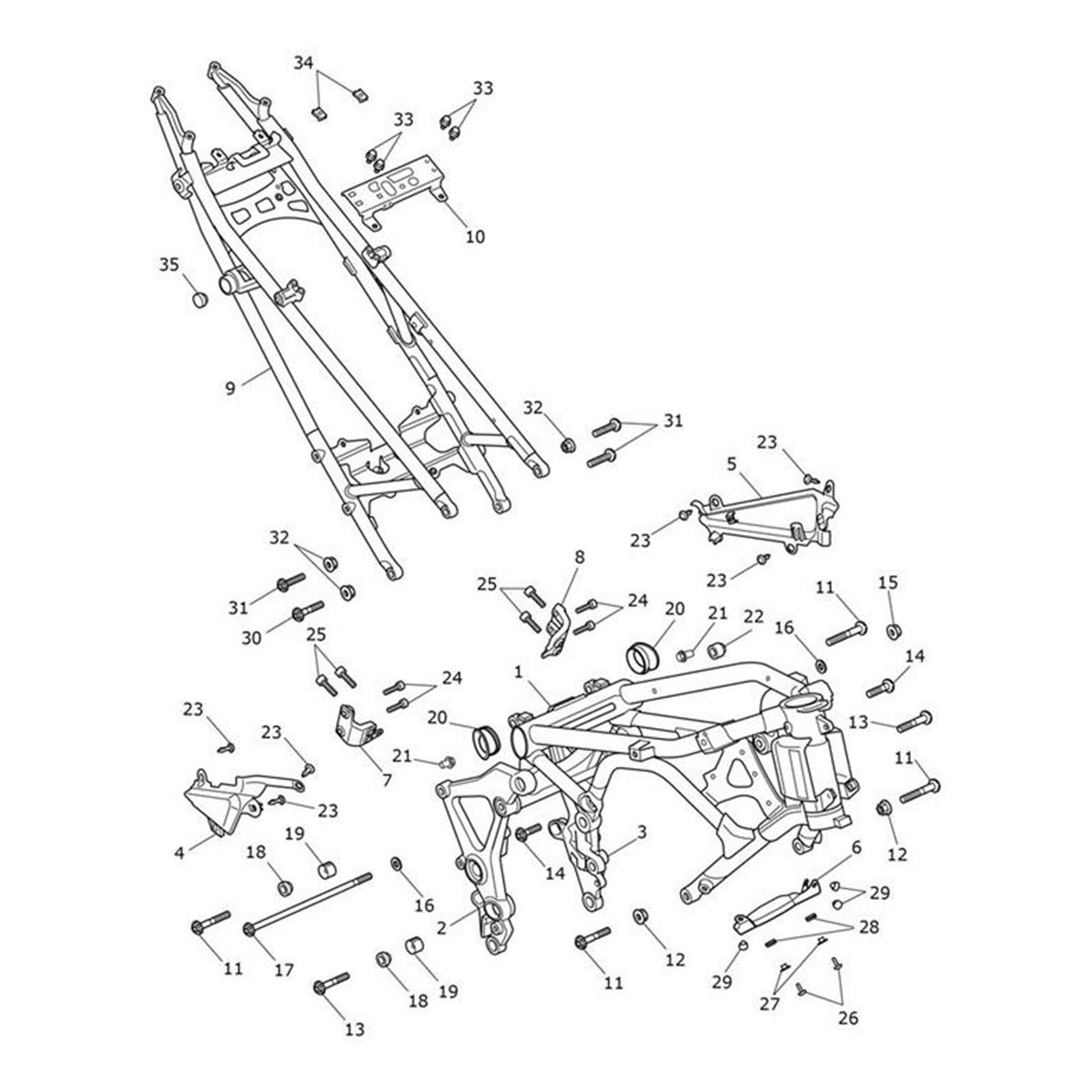 Bild von Rear Subframe Assy, Crinkle Black