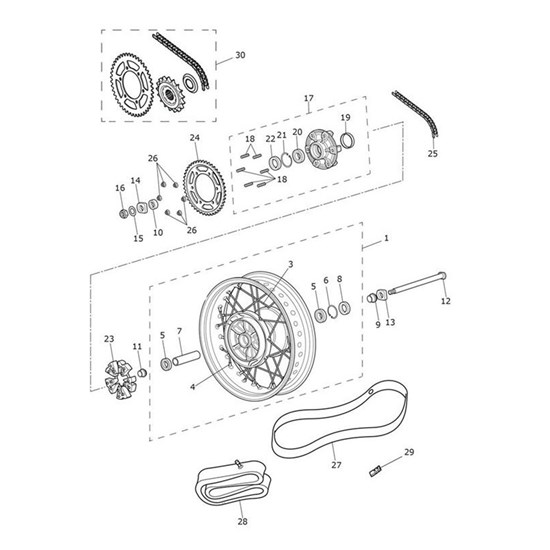 Bild von Rear Wheel Assembly, 16 x 3.5