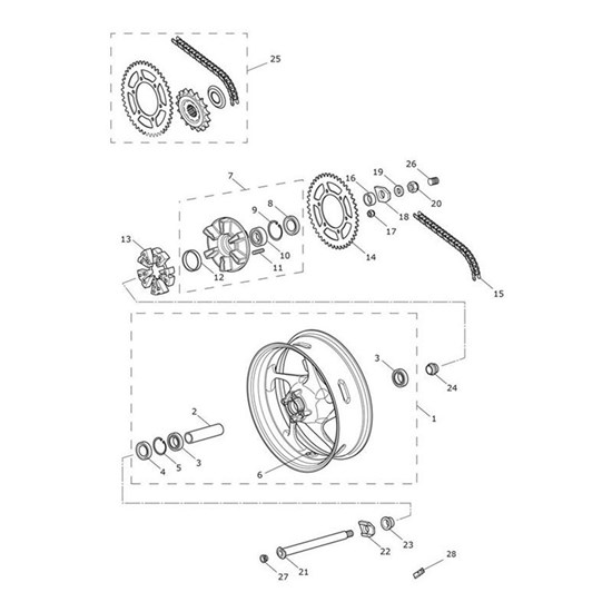 Bild von Rear Wheel Assembly, Black, 765