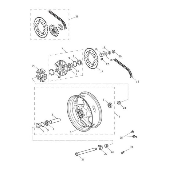 Bild von Rear Wheel Assembly, Red