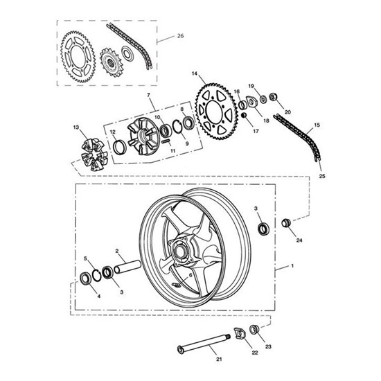 Bild von Rear Wheel Assy, 17 x 5.5