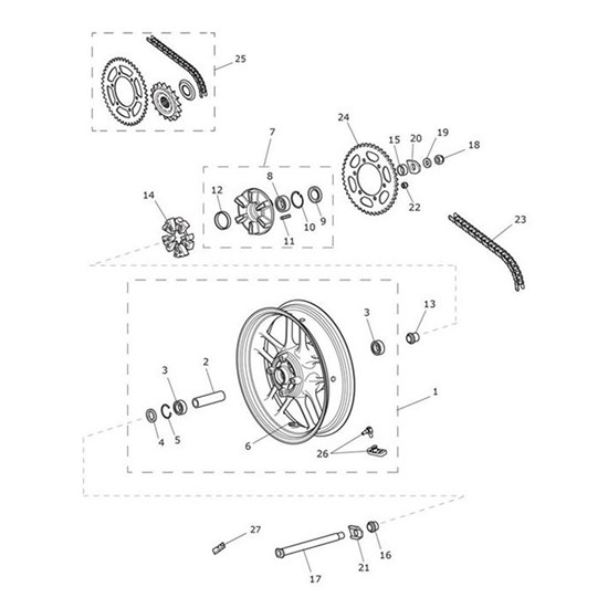 Bild von Rear Wheel Assy, Black, TPMS