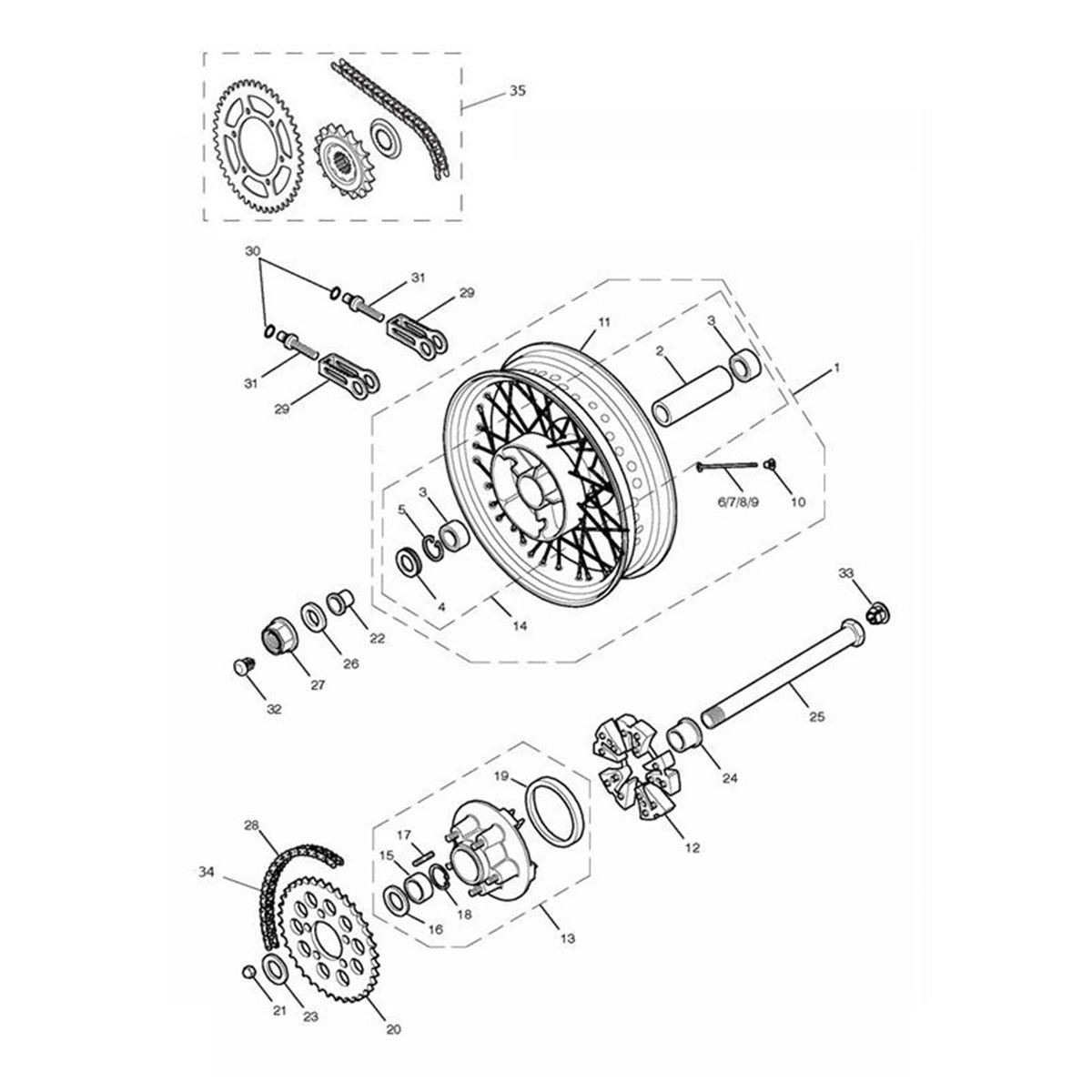 Bild von Rear Wheel Assy, Black