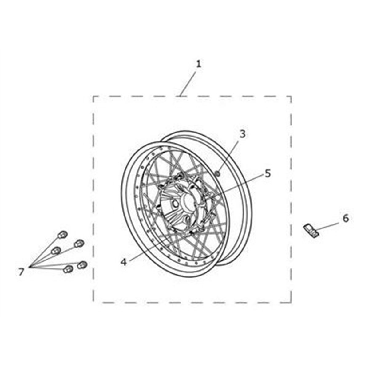 Bild von Rear Wheel Assy, Spoked, 17 x 4.5