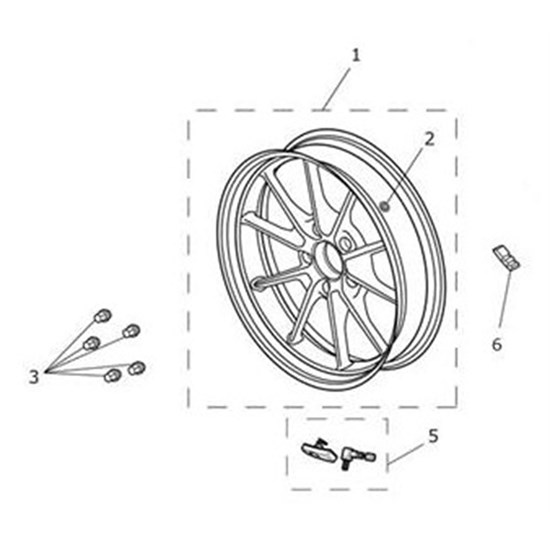 Bild von Rear Wheel Assy,17 x 4.0