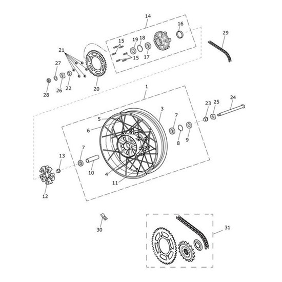 Bild von Rim, Rear Wheel, Tubeless, 17 x 4.25