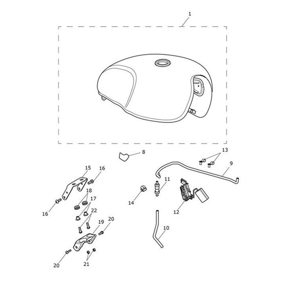 Bild von Rubber, Fuel Tank, Rear Mount