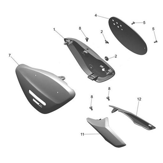 Bild von Side Cover Assy, RH, T102D, Ebony Black
