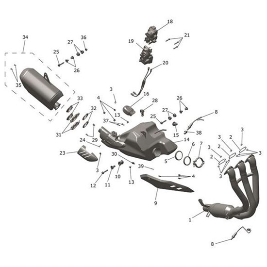 Bild von Silencer Assy, Twin Pipe