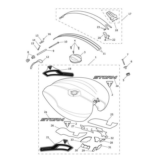 Bild von Spares Fuel Tank Assy, Mineral Grey/Diablo Red