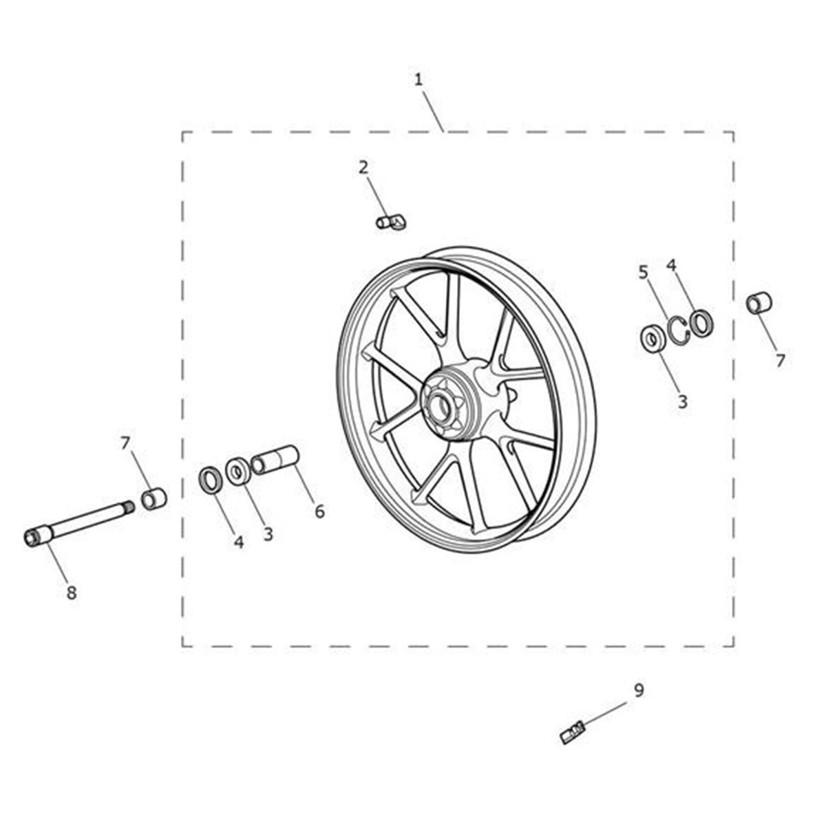 Picture of Spindle, Front Wheel
