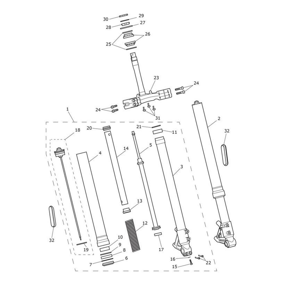 Bild von Stanchion Assy, 45mm, LH