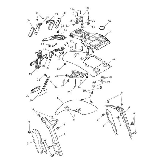 Bild von Support, Mudguard, RHF, Sapphire Black