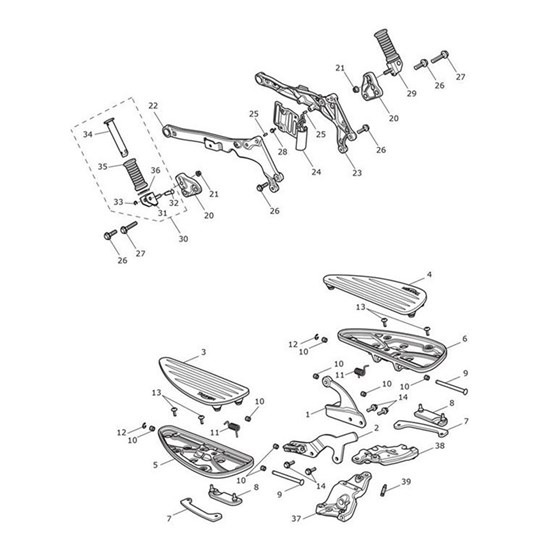 Bild von Support Tube, Footrest, Rear