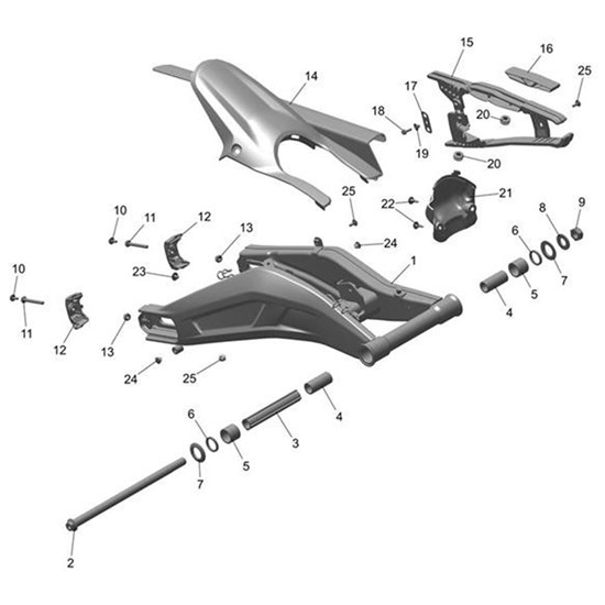 Bild von Swingarm Assy, Crinkle Black