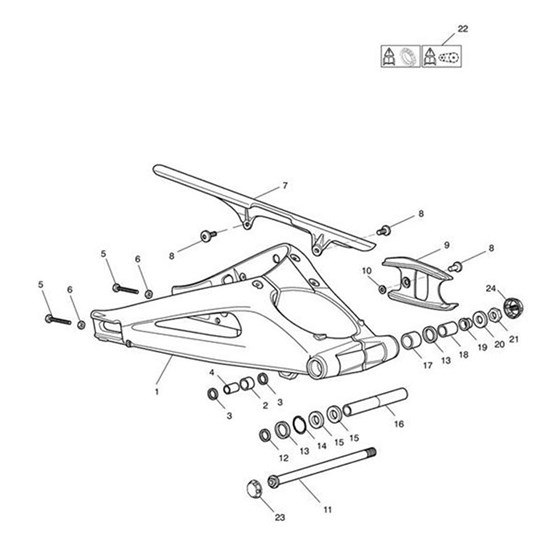 Bild von Swingarm Assy, Long, Blue