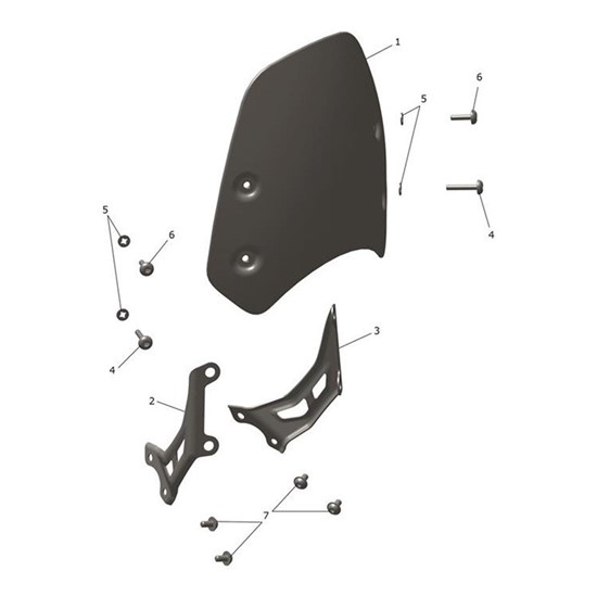 Bild von T102D Windshield, Storm Grey with Decal