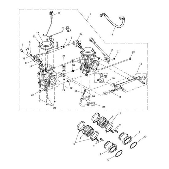 Bild von Throttle Body,270 Twin,Dia 36.5