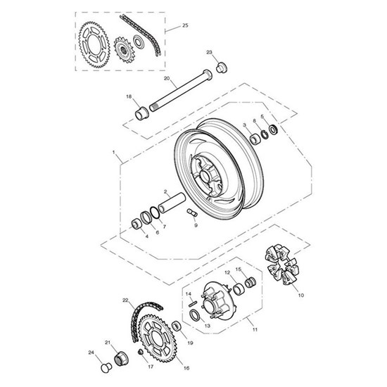 Bild von Wheel, Rear, 15 x 3.50