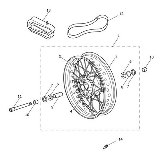 Bild von Wheel Assy, 17 x 3.5, Blk, Decal