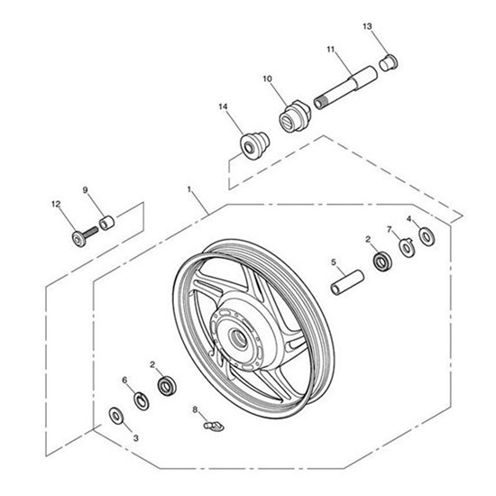 Bild von Wheel Assy, Front, 18 x 2.5