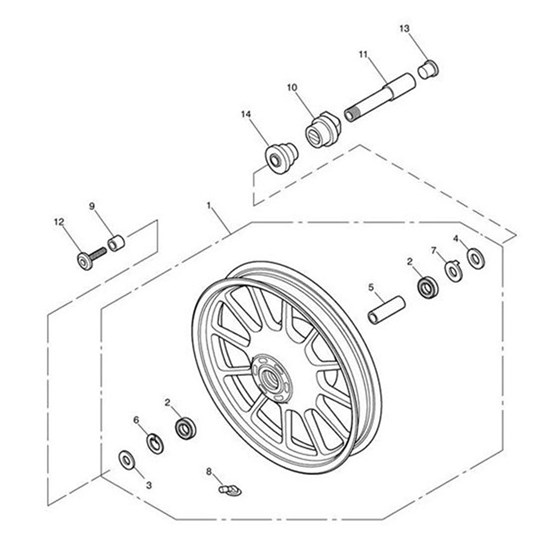 Bild von Wheel Assy, Front, 18 x 2.50