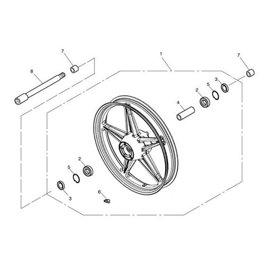 Bild von Wheel Assy, Front, 19 x 2.5, Black