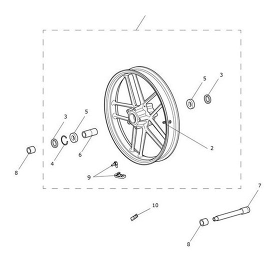 Bild von Wheel Assy, Front, Black