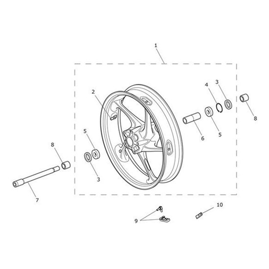 Bild von Wheel Assy, Front, Blue Pinstripe