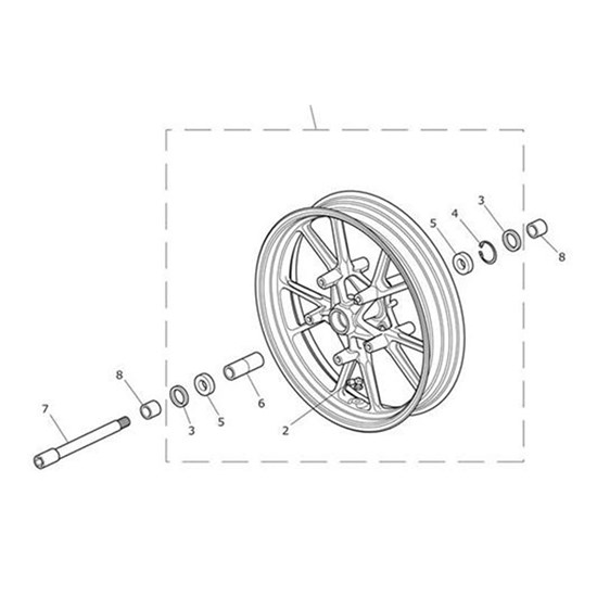 Bild von Wheel Assy, Front, Blue Pinstripe